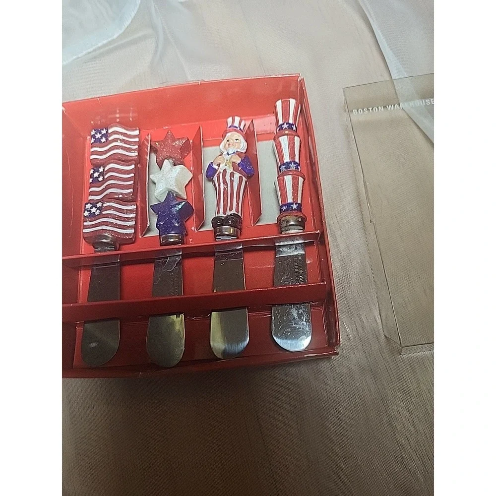 Vtg‎ Boston Warehouse Spreaders American Themed Red White And Blue